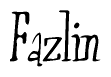 The image is of the word Fazlin stylized in a cursive script.