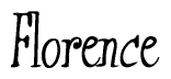 The image is a stylized text or script that reads 'Florence' in a cursive or calligraphic font.