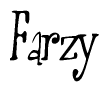 The image is a stylized text or script that reads 'Farzy' in a cursive or calligraphic font.
