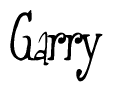 The image is of the word Garry stylized in a cursive script.