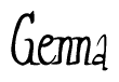 The image contains the word 'Genna' written in a cursive, stylized font.
