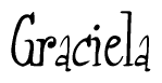 The image contains the word 'Graciela' written in a cursive, stylized font.