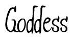 The image is a stylized text or script that reads 'Goddess' in a cursive or calligraphic font.