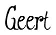The image is of the word Geert stylized in a cursive script.