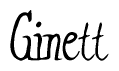 The image is a stylized text or script that reads 'Ginett' in a cursive or calligraphic font.