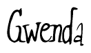 The image is a stylized text or script that reads 'Gwenda' in a cursive or calligraphic font.
