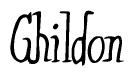 The image contains the word 'Ghildon' written in a cursive, stylized font.