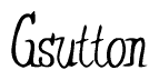 The image contains the word 'Gsutton' written in a cursive, stylized font.
