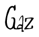 The image is of the word Gaz stylized in a cursive script.