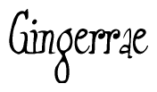 The image is of the word Gingerrae stylized in a cursive script.