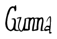 The image is of the word Gunna stylized in a cursive script.