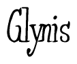 The image contains the word 'Glynis' written in a cursive, stylized font.