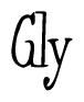 The image is of the word Gly stylized in a cursive script.