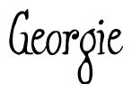 The image is a stylized text or script that reads 'Georgie' in a cursive or calligraphic font.