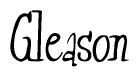 The image contains the word 'Gleason' written in a cursive, stylized font.