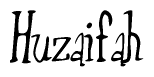 The image is a stylized text or script that reads 'Huzaifah' in a cursive or calligraphic font.