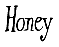 The image is of the word Honey stylized in a cursive script.