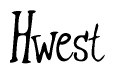 The image contains the word 'Hwest' written in a cursive, stylized font.