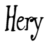 The image is a stylized text or script that reads 'Hery' in a cursive or calligraphic font.