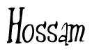 The image is of the word Hossam stylized in a cursive script.