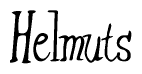 The image is of the word Helmuts stylized in a cursive script.