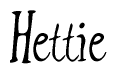The image is a stylized text or script that reads 'Hettie' in a cursive or calligraphic font.