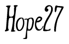 The image contains the word 'Hope27' written in a cursive, stylized font.