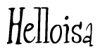 The image is of the word Helloisa stylized in a cursive script.