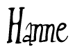 The image is of the word Hanne stylized in a cursive script.