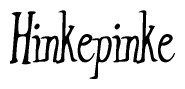 The image contains the word 'Hinkepinke' written in a cursive, stylized font.