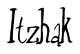 The image is a stylized text or script that reads 'Itzhak' in a cursive or calligraphic font.
