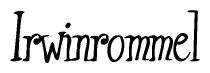 The image is of the word Irwinrommel stylized in a cursive script.