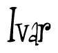 The image contains the word 'Ivar' written in a cursive, stylized font.