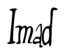 The image is of the word Imad stylized in a cursive script.