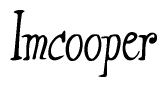 The image is a stylized text or script that reads 'Imcooper' in a cursive or calligraphic font.
