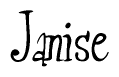 The image is of the word Janise stylized in a cursive script.