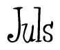 The image is of the word Juls stylized in a cursive script.