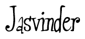 The image is of the word Jasvinder stylized in a cursive script.