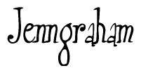 The image contains the word 'Jenngraham' written in a cursive, stylized font.