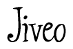 The image is a stylized text or script that reads 'Jiveo' in a cursive or calligraphic font.