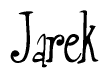 The image contains the word 'Jarek' written in a cursive, stylized font.