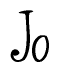 The image is a stylized text or script that reads 'Jo' in a cursive or calligraphic font.