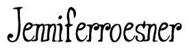 The image is of the word Jenniferroesner stylized in a cursive script.