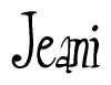 The image contains the word 'Jeani' written in a cursive, stylized font.