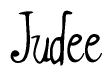 The image is a stylized text or script that reads 'Judee' in a cursive or calligraphic font.