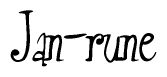 The image is a stylized text or script that reads 'Jan-rune' in a cursive or calligraphic font.