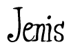 The image contains the word 'Jenis' written in a cursive, stylized font.