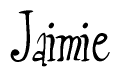 The image is of the word Jaimie stylized in a cursive script.