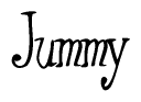 The image is a stylized text or script that reads 'Jummy' in a cursive or calligraphic font.