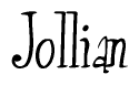 The image is a stylized text or script that reads 'Jollian' in a cursive or calligraphic font.